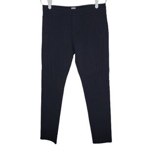 Ecru Black Ponte Stretch Slim Straight Leg Ankle Pants Women’s Size 6